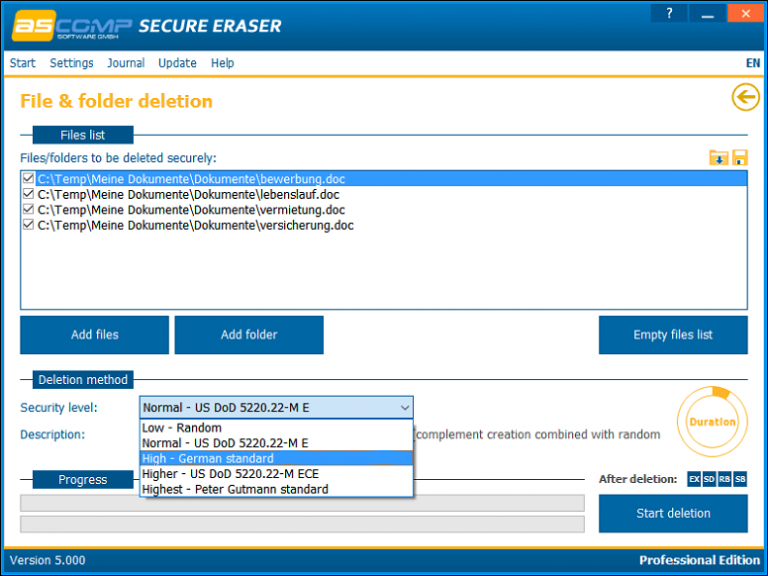 ASCOMP Secure Eraser Professional 6.002 instaling